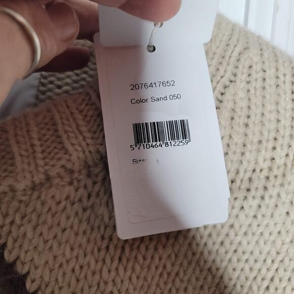 NN07 no nationality NEW BRADY wool blend Italian yarn Patterned sweater LARGE - Picture 4 of 8